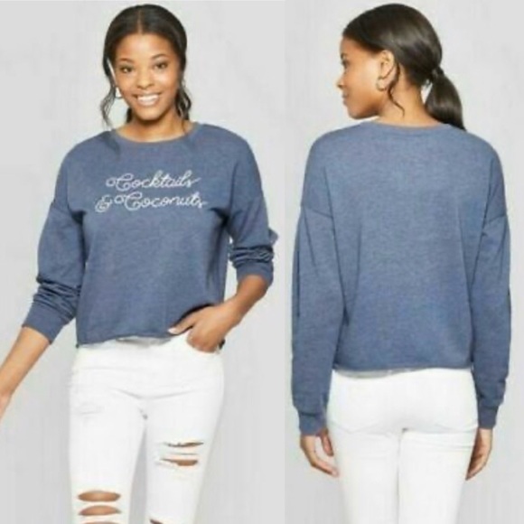 NWT Zoe + Liv COCKTAILS & COCONUTS Sweatshirt L - Picture 10 of 16